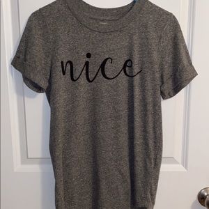 Anthropologie Sol Angeles Grey ‘Nice’ Tee